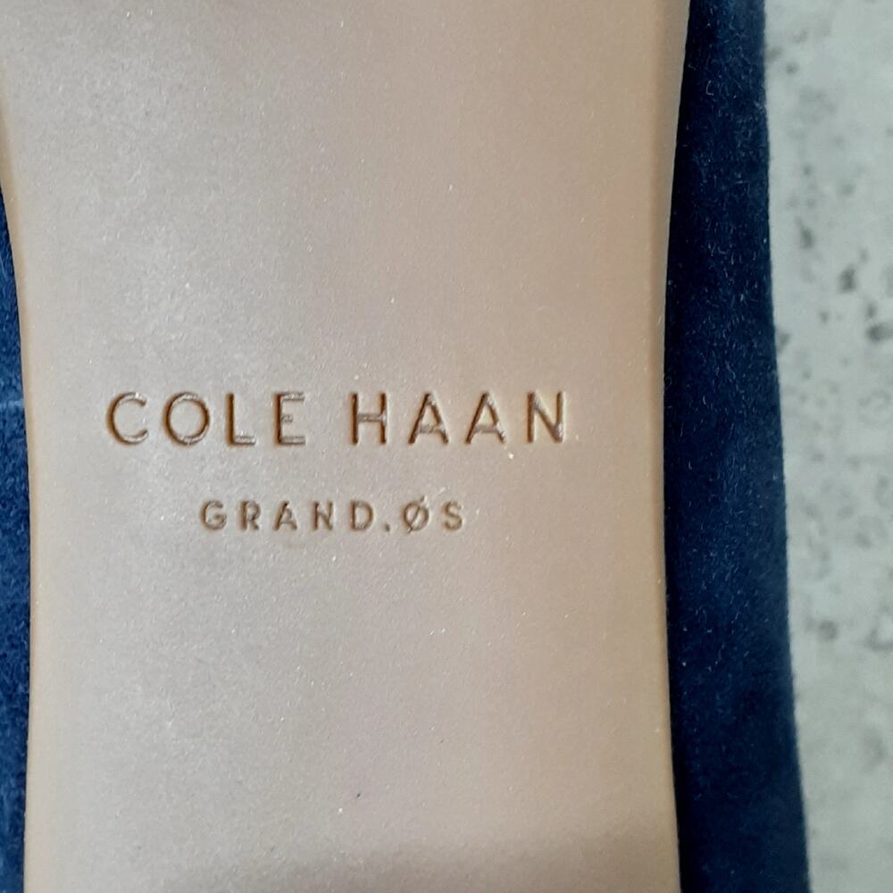 Ladies Cole Haan The Go To Pump Grand OS Suede Blue Pumps Size 10.5 - Picture 7 of 9